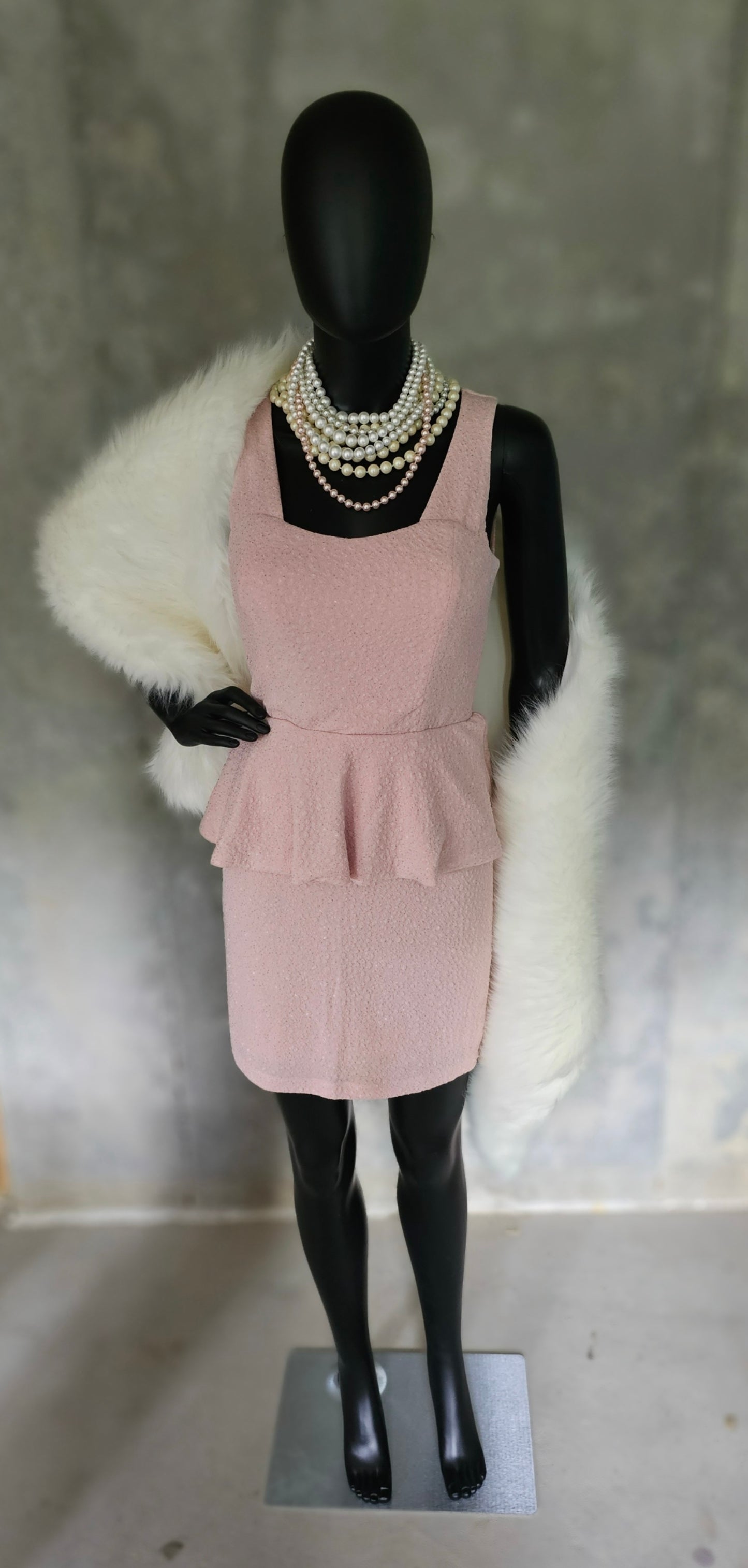 Rose Sparkle Flounce Short Dress