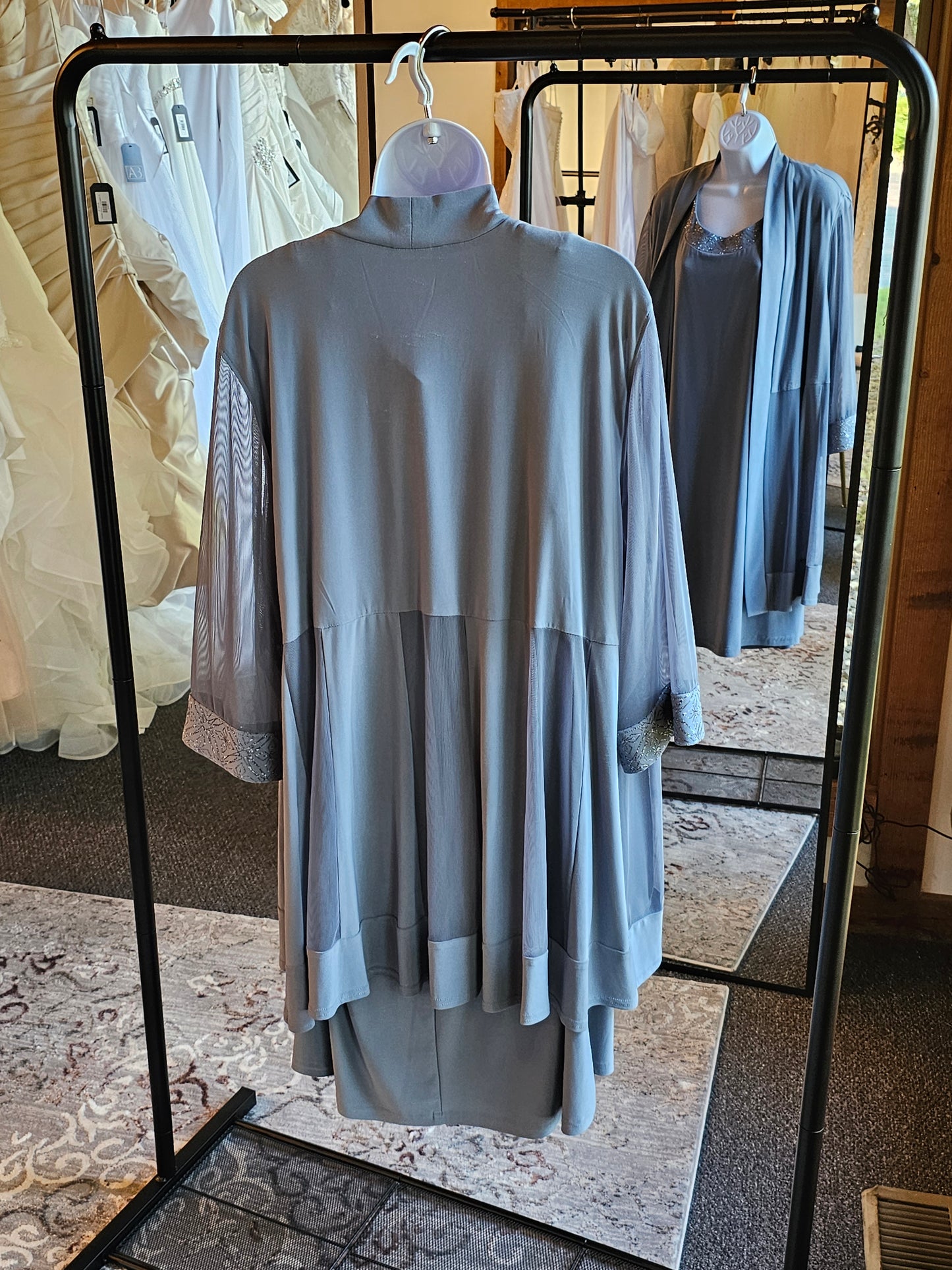 Blue/Grey Jersey Dress W/Jacket