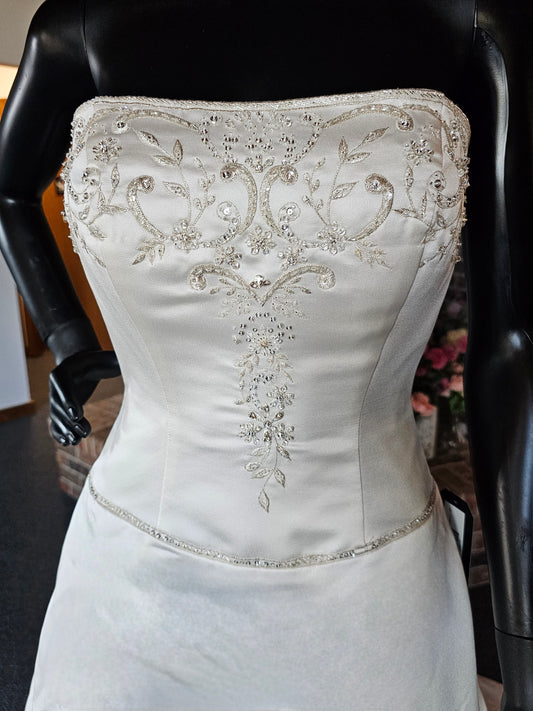 Casablanca Strapless Embroidered Wedding Gown