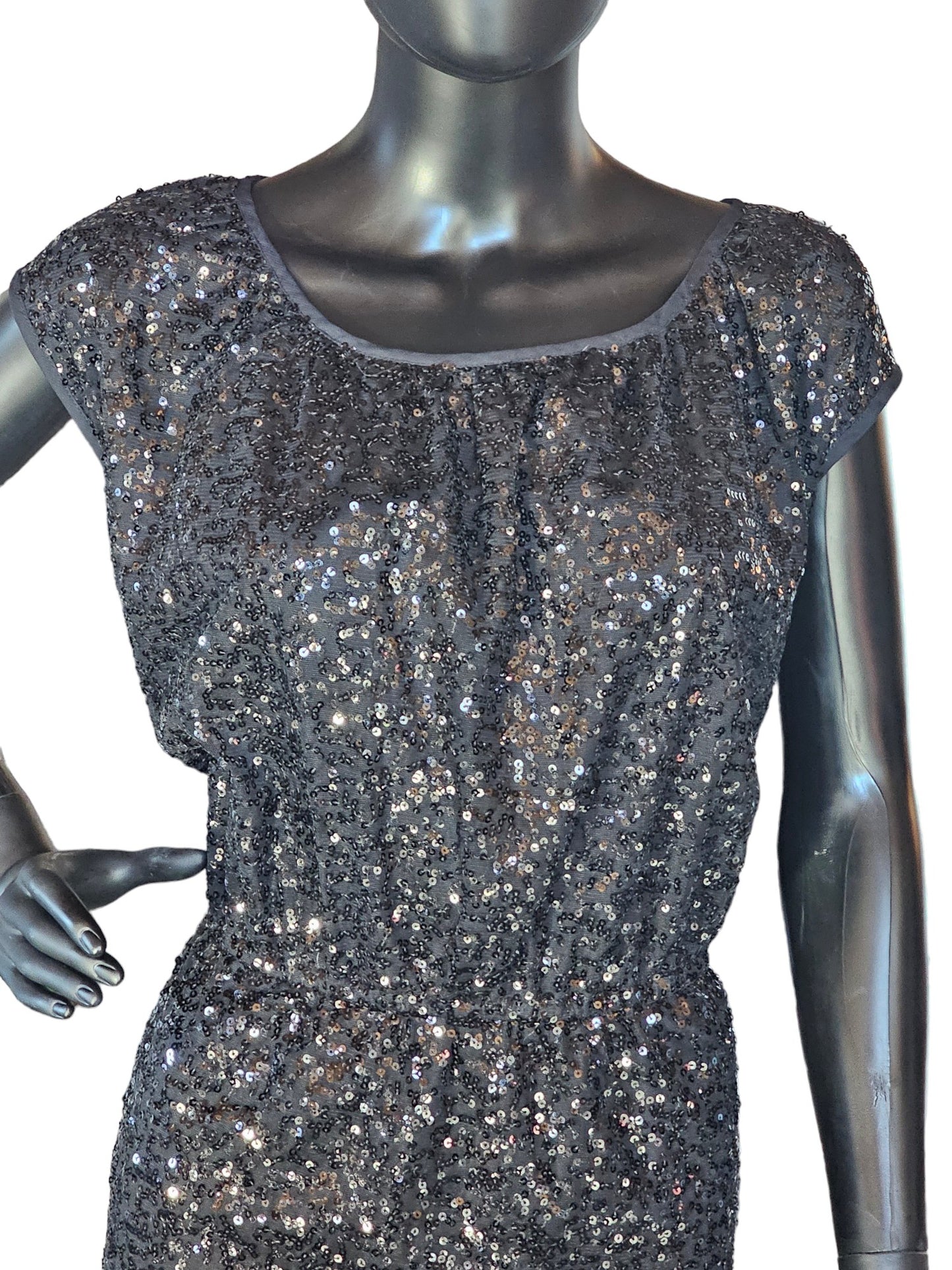 Black Sequin Sleeveless Dress / Party Dress / Cocktail Dress