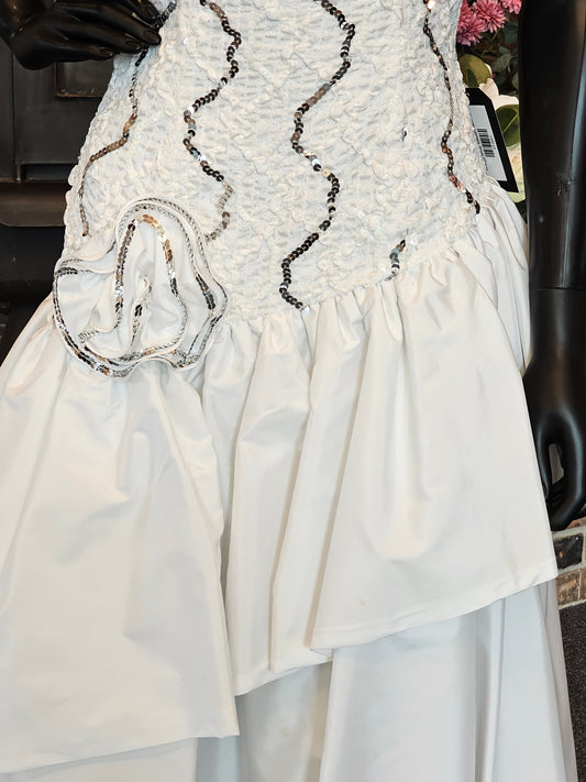 Vintage White Taffeta Prom Dress