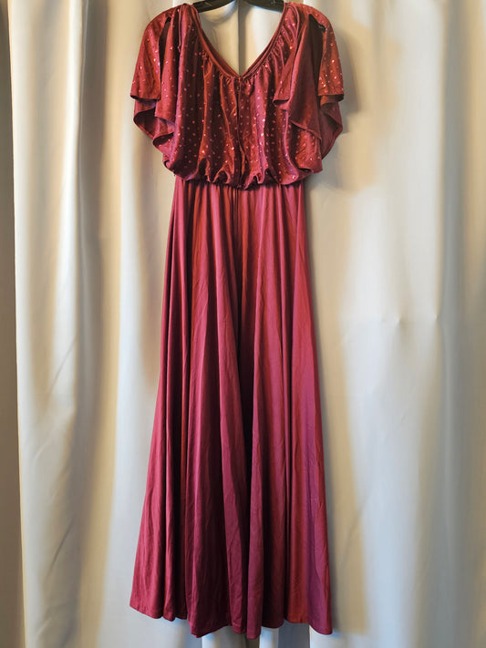 Vintage Red Flutter Sleeve Sparkle