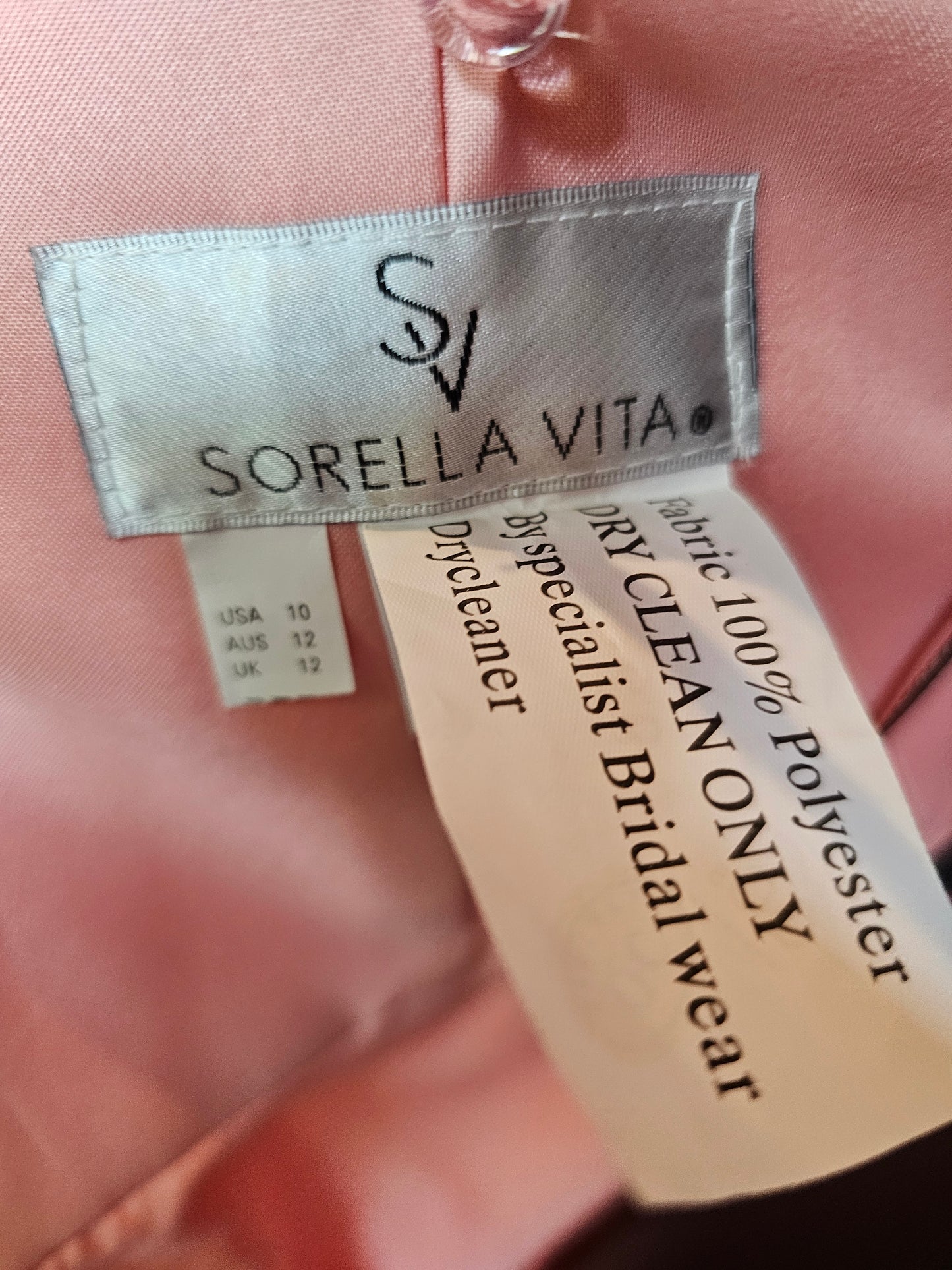 Peach Chiffon Sorrella Vita Flutter Off Shoulder Formal Dress