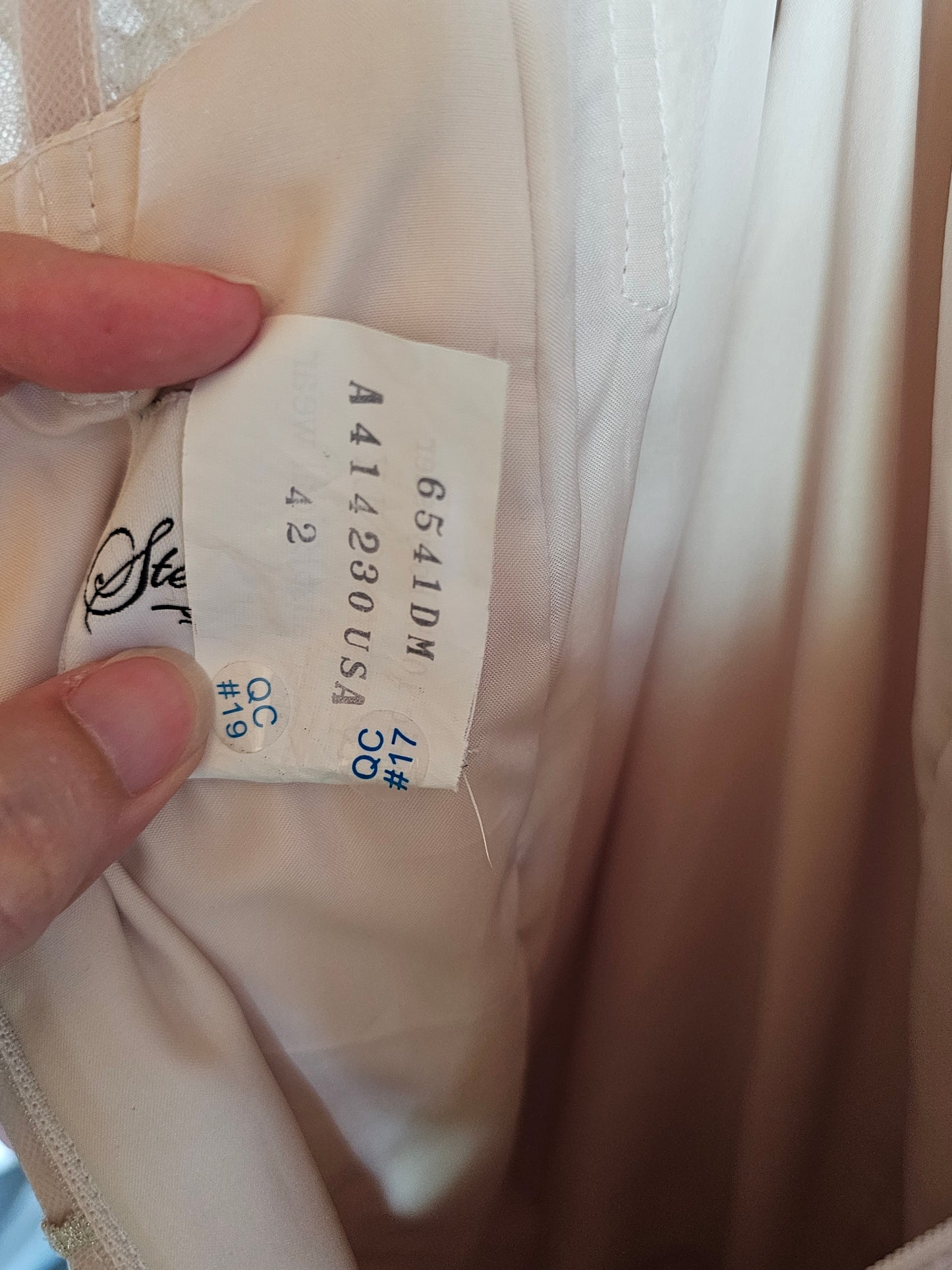 Stella York Fit-Flare Champagne Strapless Wedding Gown