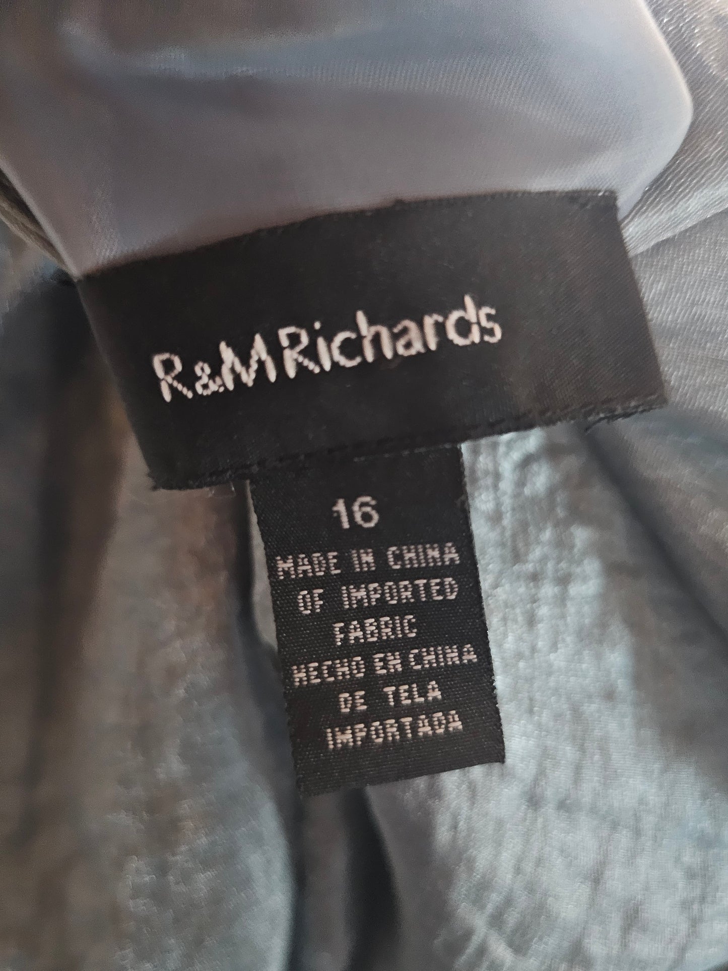 Metallic Seafoam Blue Tiered Cocktail Dress W/Jacket - R & M Richards