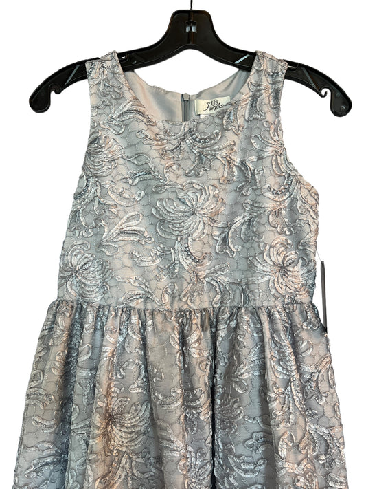 Silver 3D Floral - Child Formal Dress