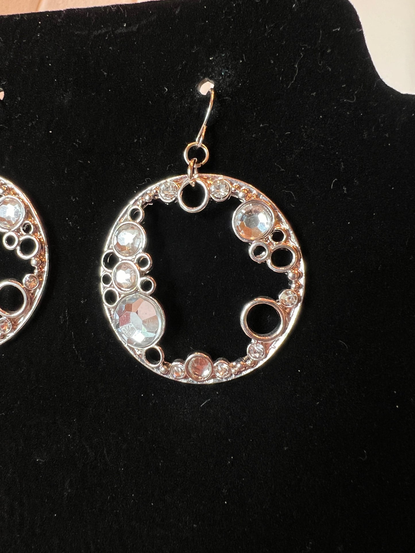 Silver/Crystal Circles Earring