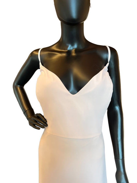 Haley Paige Blush Chiffon Maxi Formal Dress