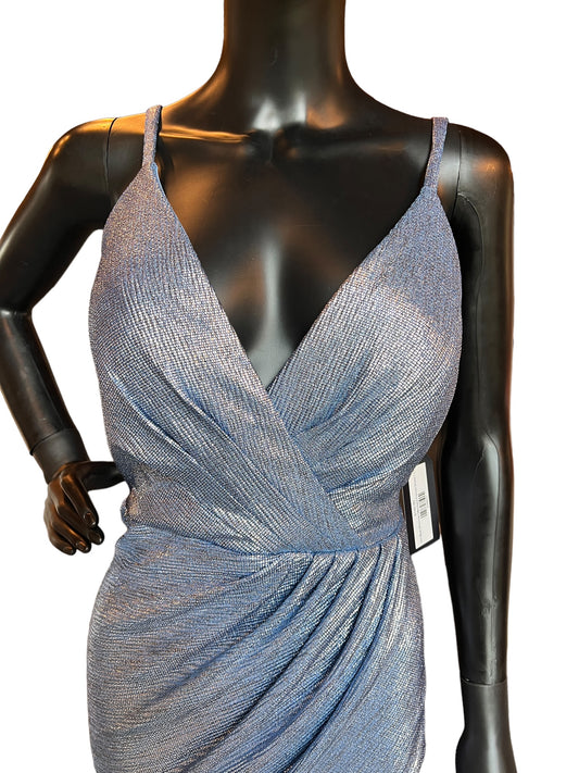 Ice Blue Shimmer Mermaid Maxi Formal Dress