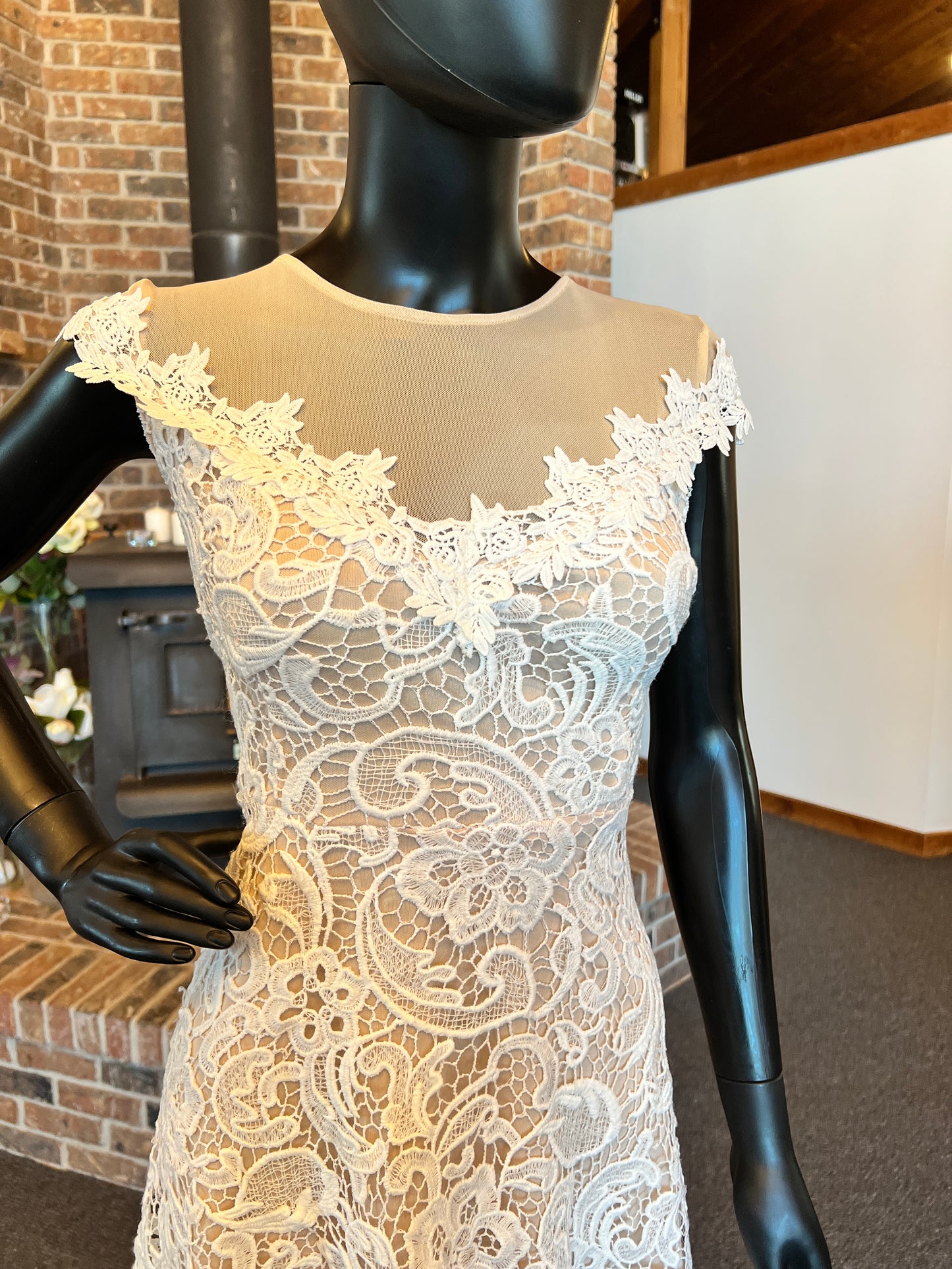 White Lace Overlay Nude