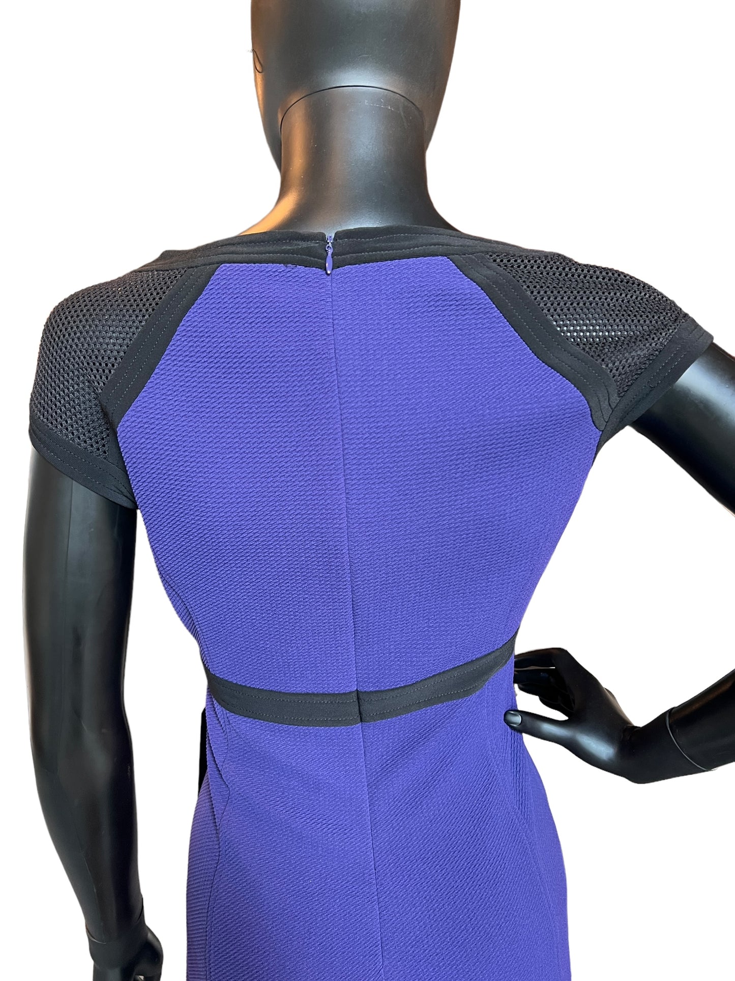 Black/Purple Sheath Knee Length Dress