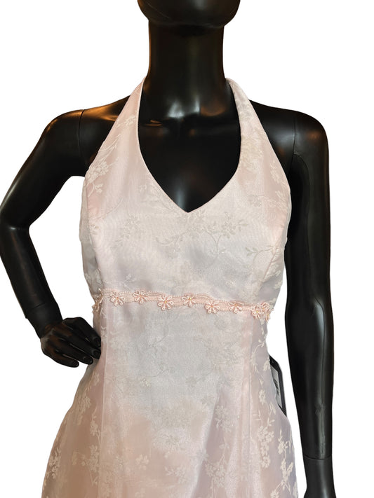 Pink Sparkle Organza Prom Dress