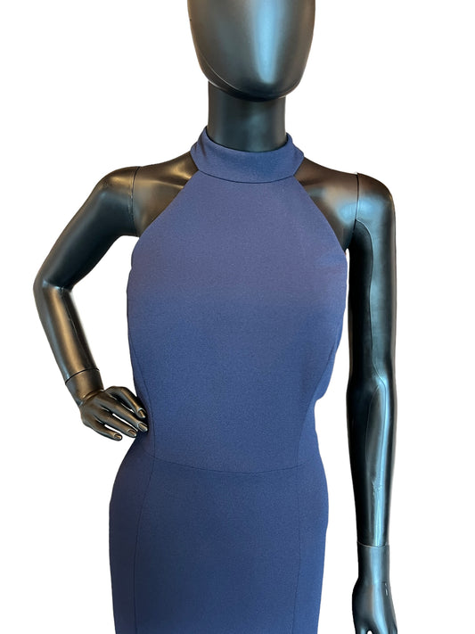 Watters Navy Ballad Crepe Formal Dress