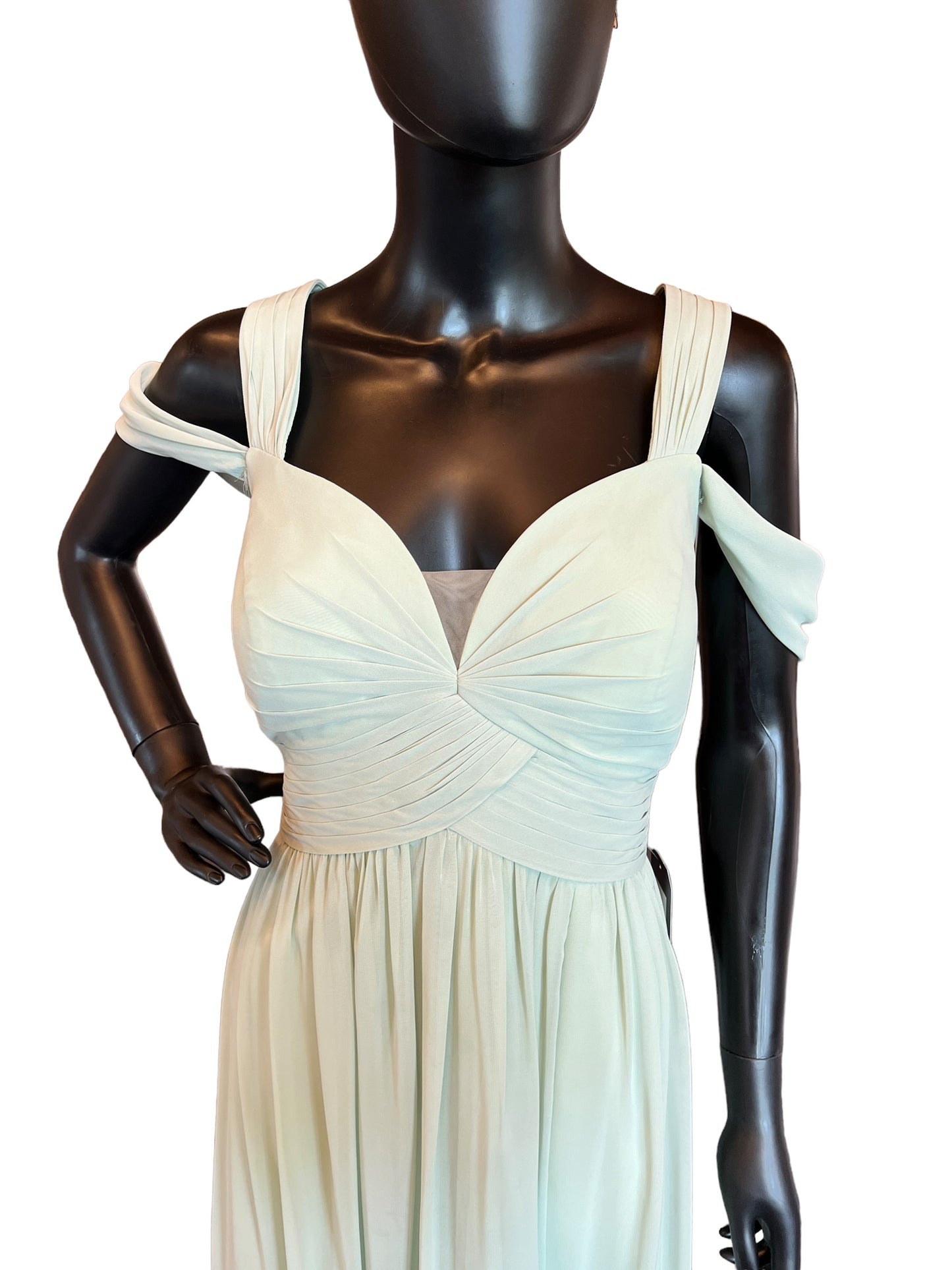 Mint Green V-Neck Formal Dress