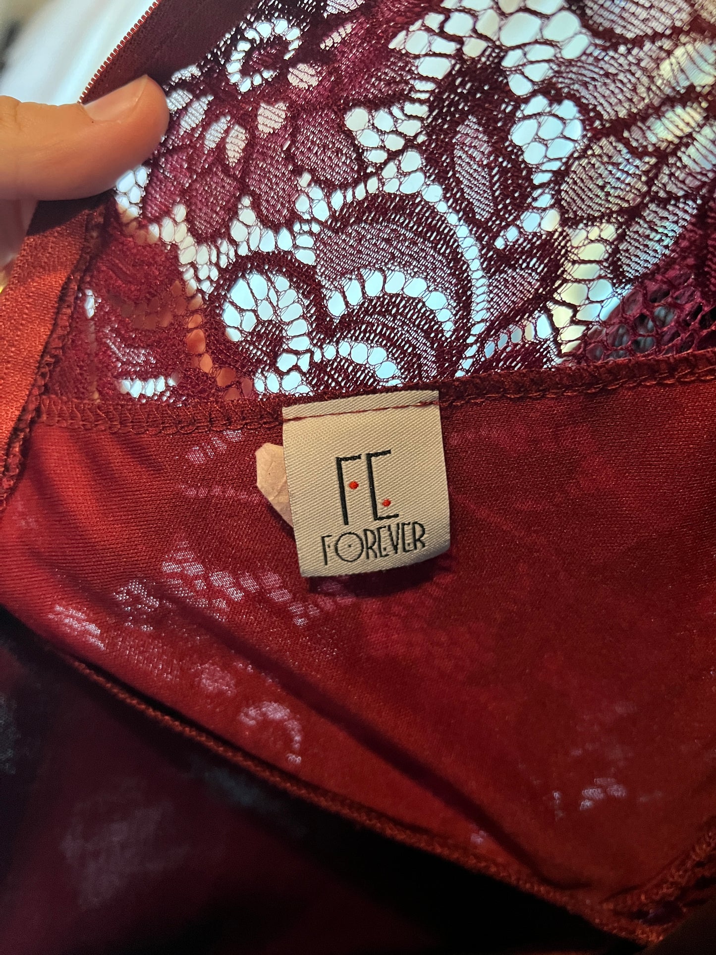 Red Fit & Flare Lace Illusion Jewel Sash Formal Dress