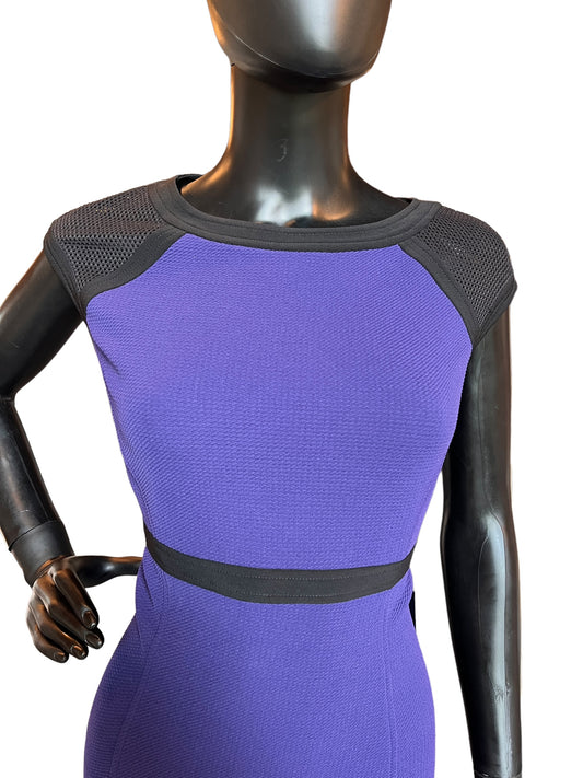 Black/Purple Sheath Knee Length Dress