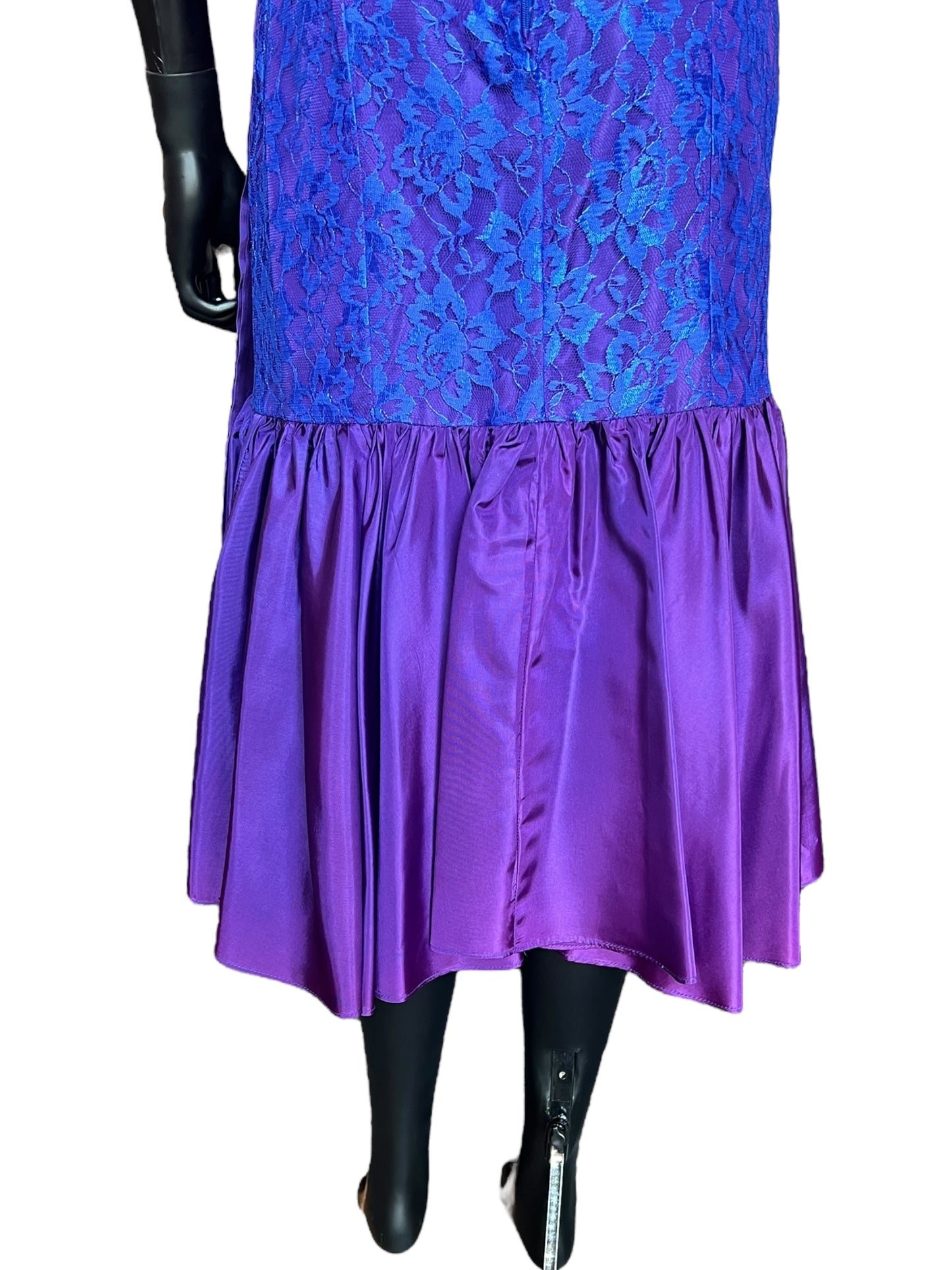 Vintage Purple/Blue Taffeta and Lace