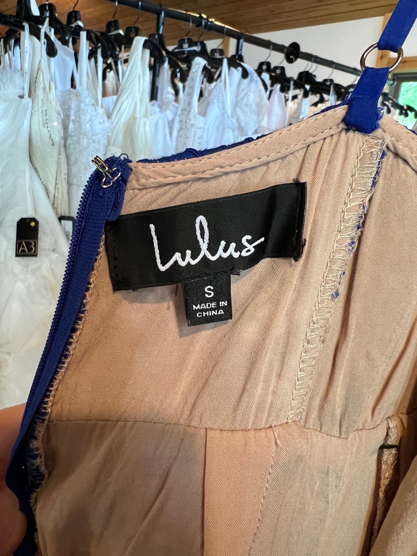 Royal Blue Lace Overlay Mid-Length Dress - Lulus