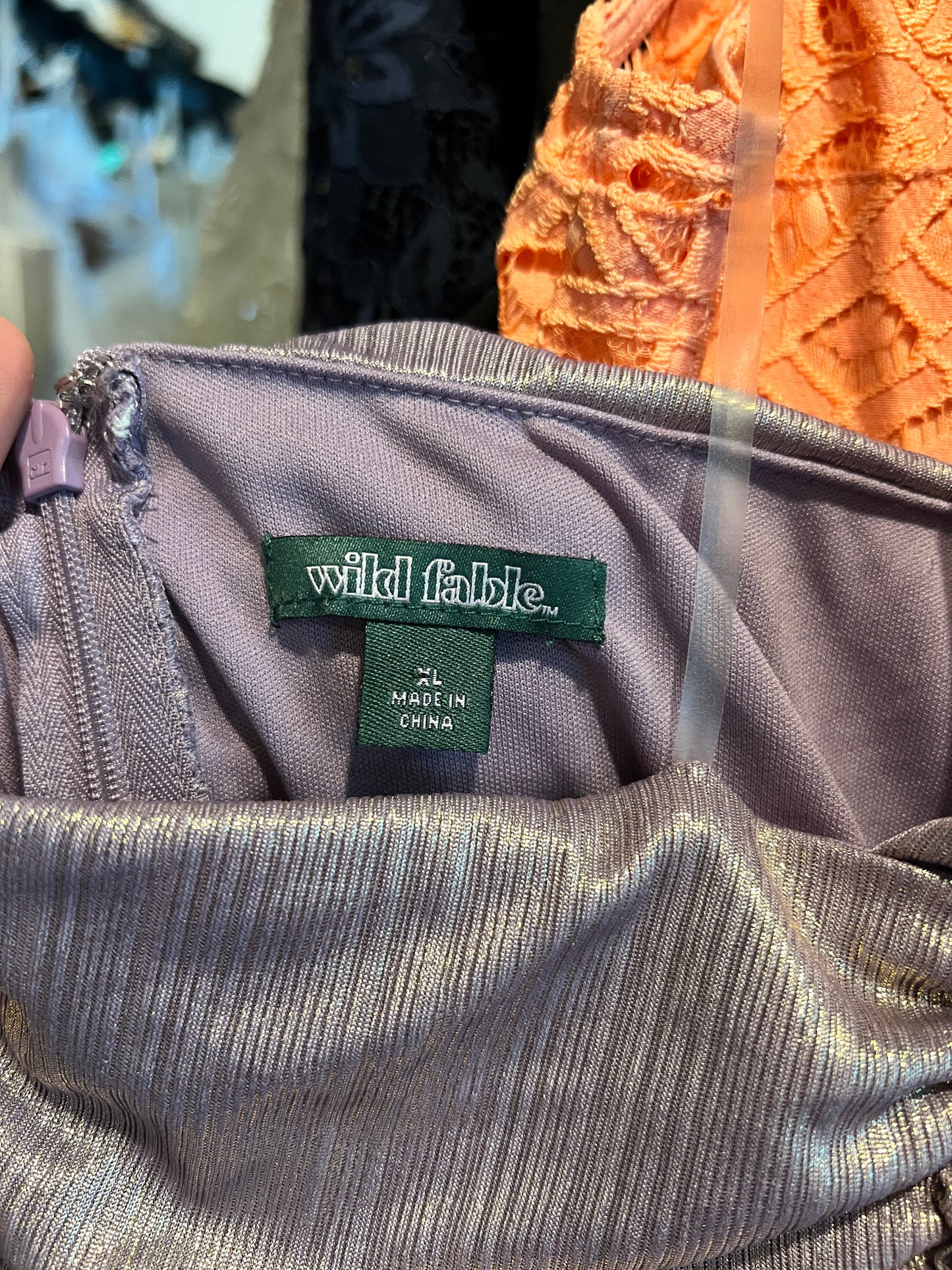 Lavender/Gold Halter Mid-Length Dress