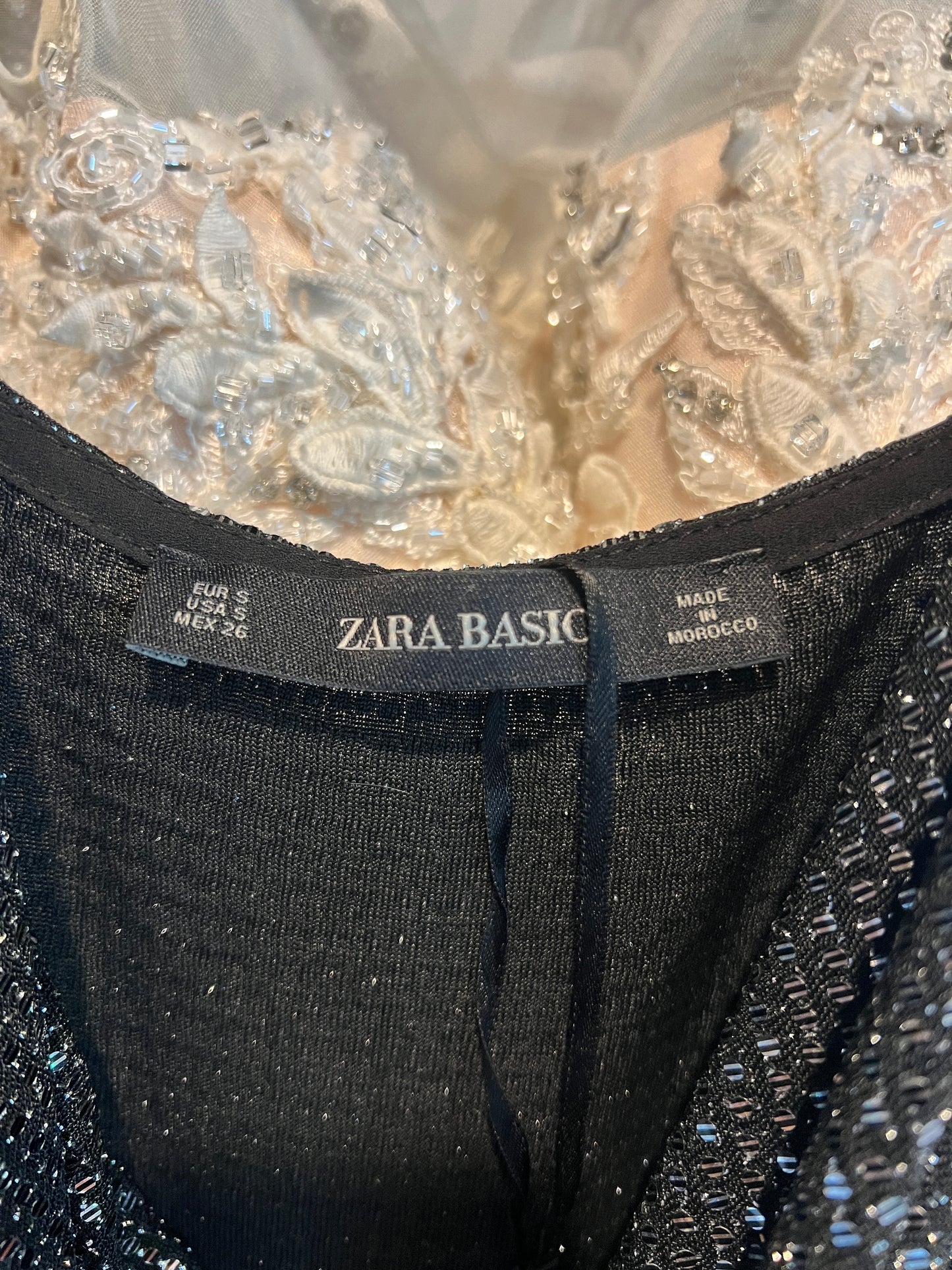 Black Glam Occasion Mid-Length Party Dress - Zara Basic