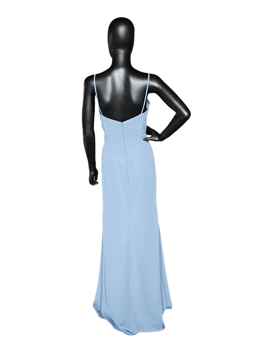 Steel Blue V-Neck Chiffon - Hayley Paige - Bridesmaid Dress