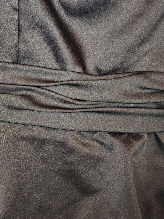 Black Satin Tuck Bubble Dress - Childs Formal Dress