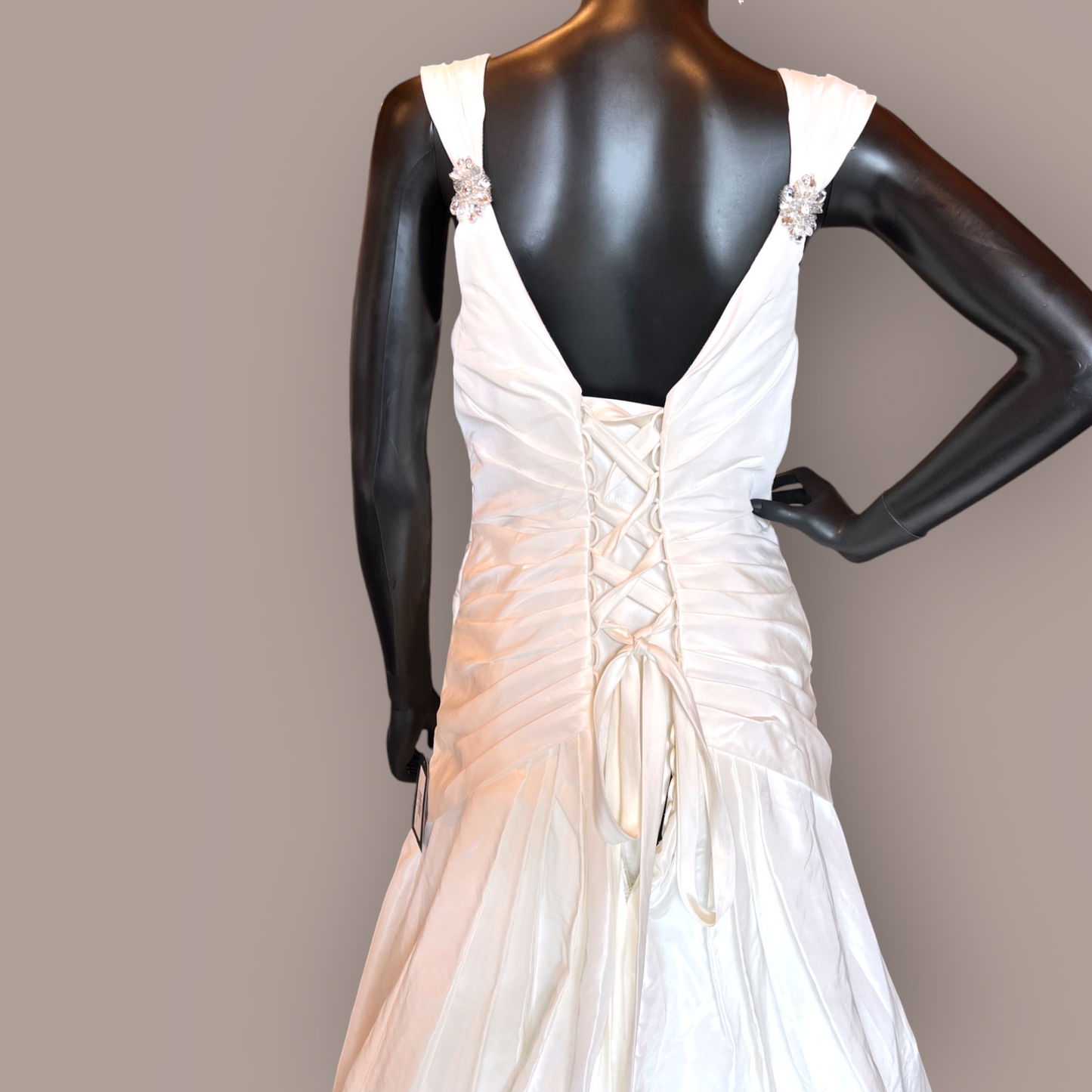 Elegance Bridal V-Neck Taffeta Wedding Gown