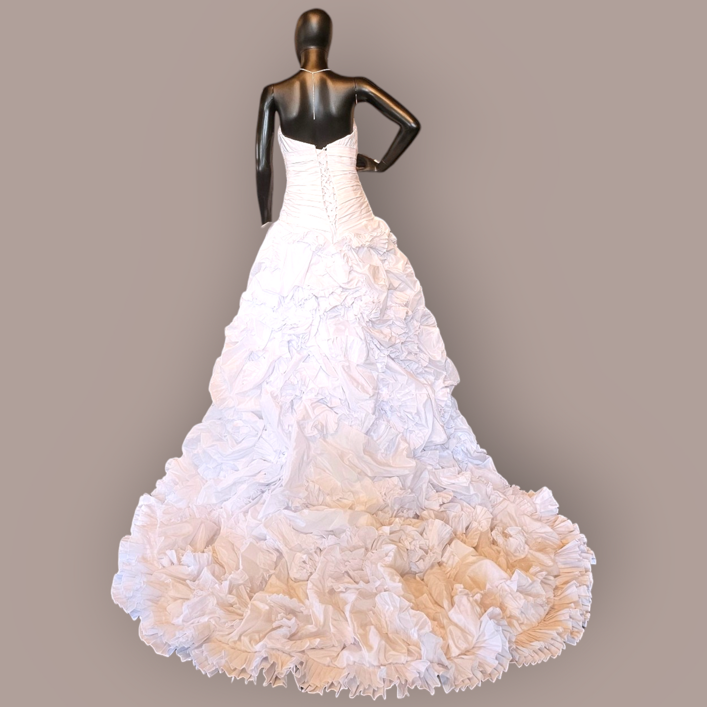 Da Vinci Crinkle Taffeta Wedding Gown