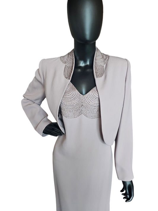 Light Lavender Formal Sheath Dress W/Jacket - Marcelle Couture
