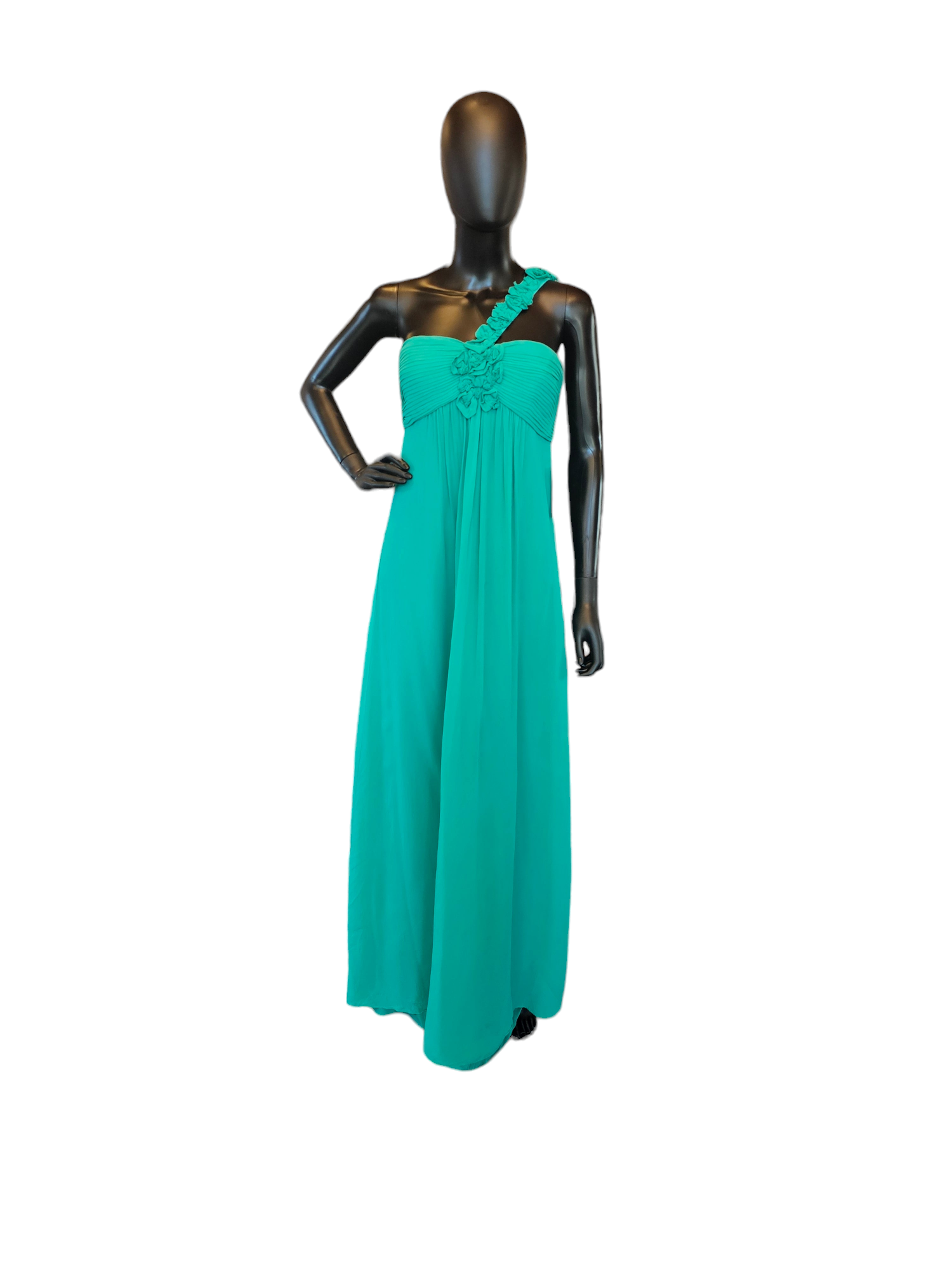 BCBG Max Kelly Green Chiffon Maxi Dress – Arabella Bridal