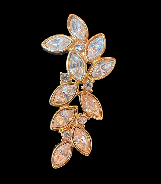 Gold Leaf Crystal Post Earring