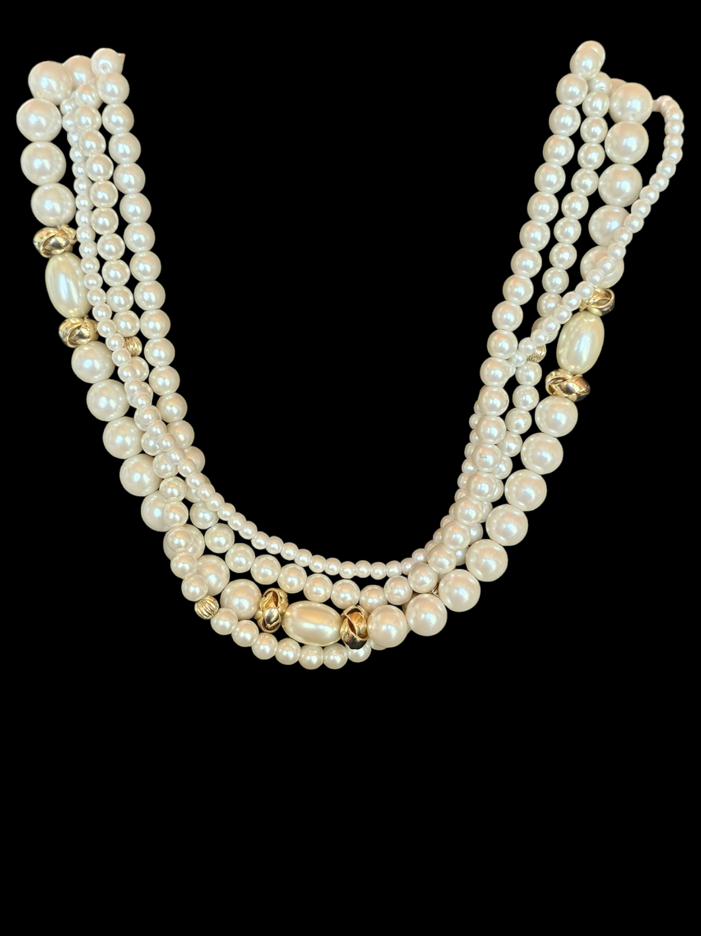 Multi-Strand Faux Pearl Necklace