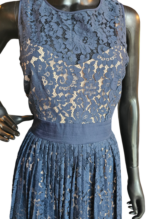 Navy Lace Short Cocktail Dress