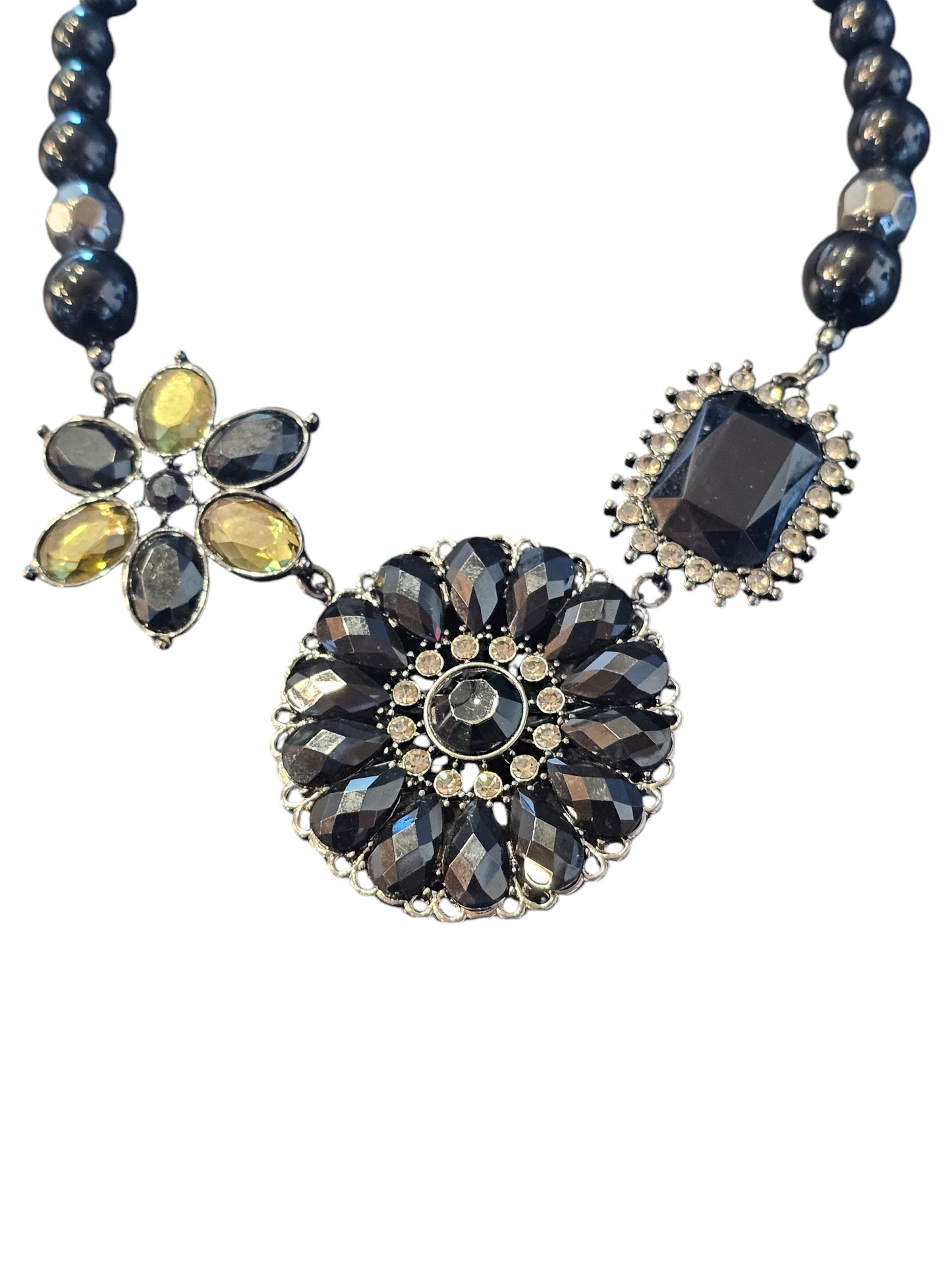 Large Black Beaded Statement