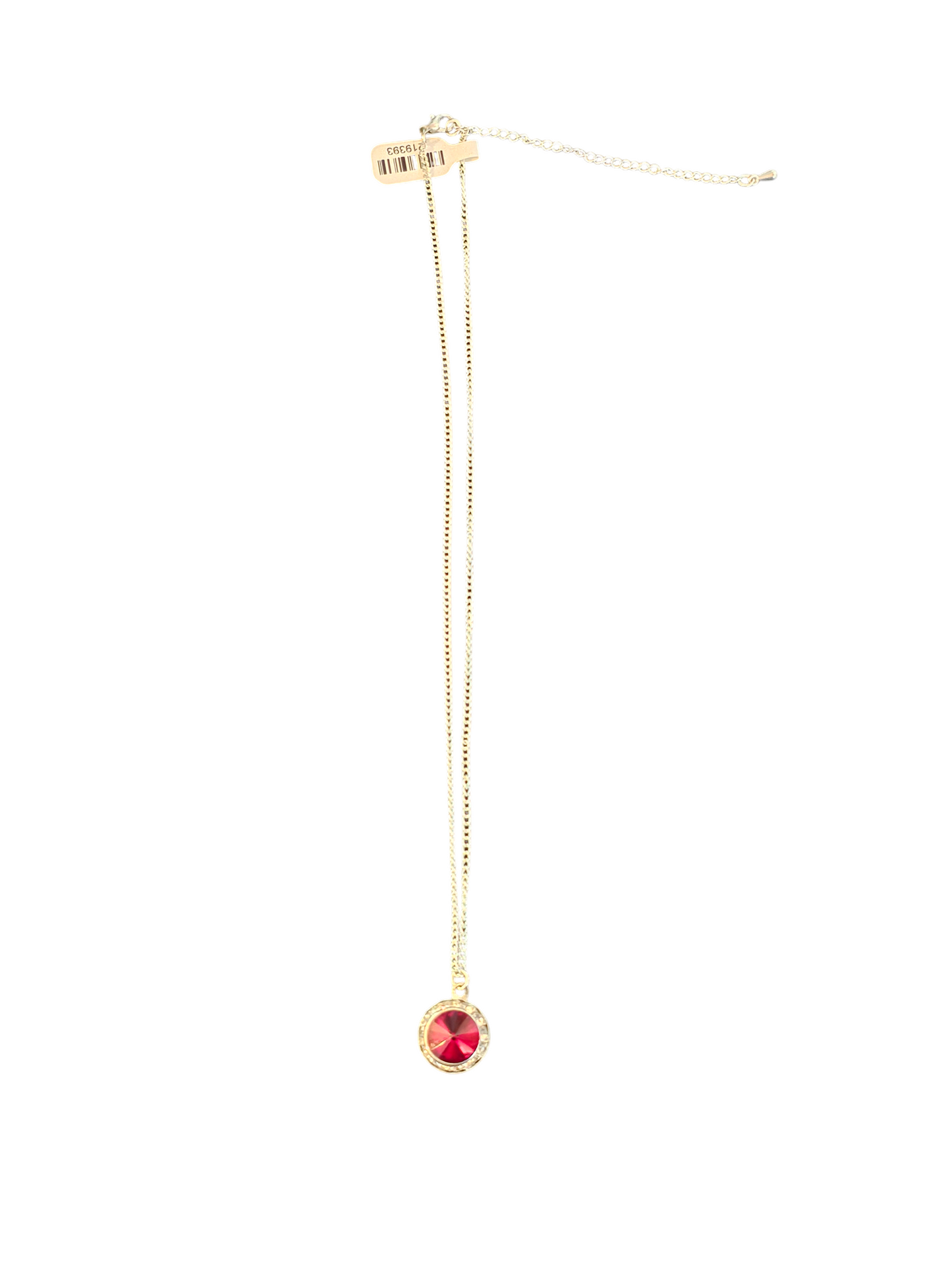 Red Crystal Round Pendant Necklace