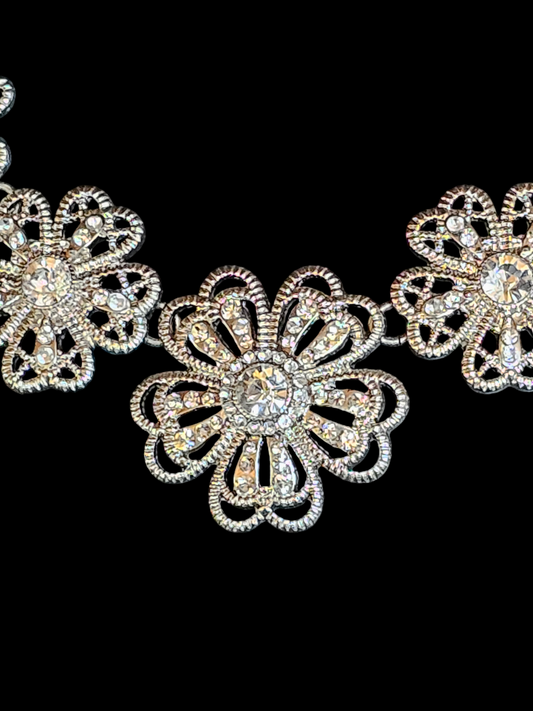 Liz Claiborne Silver Flower Necklace