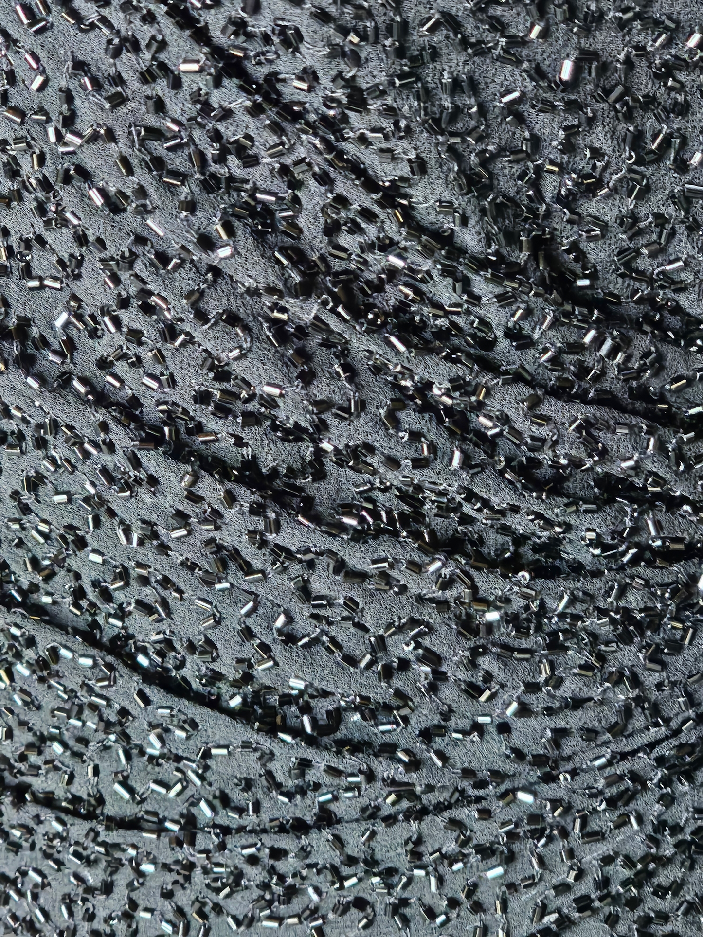 Black Beaded Cap Sleeve Formal Gown - JKARA New York