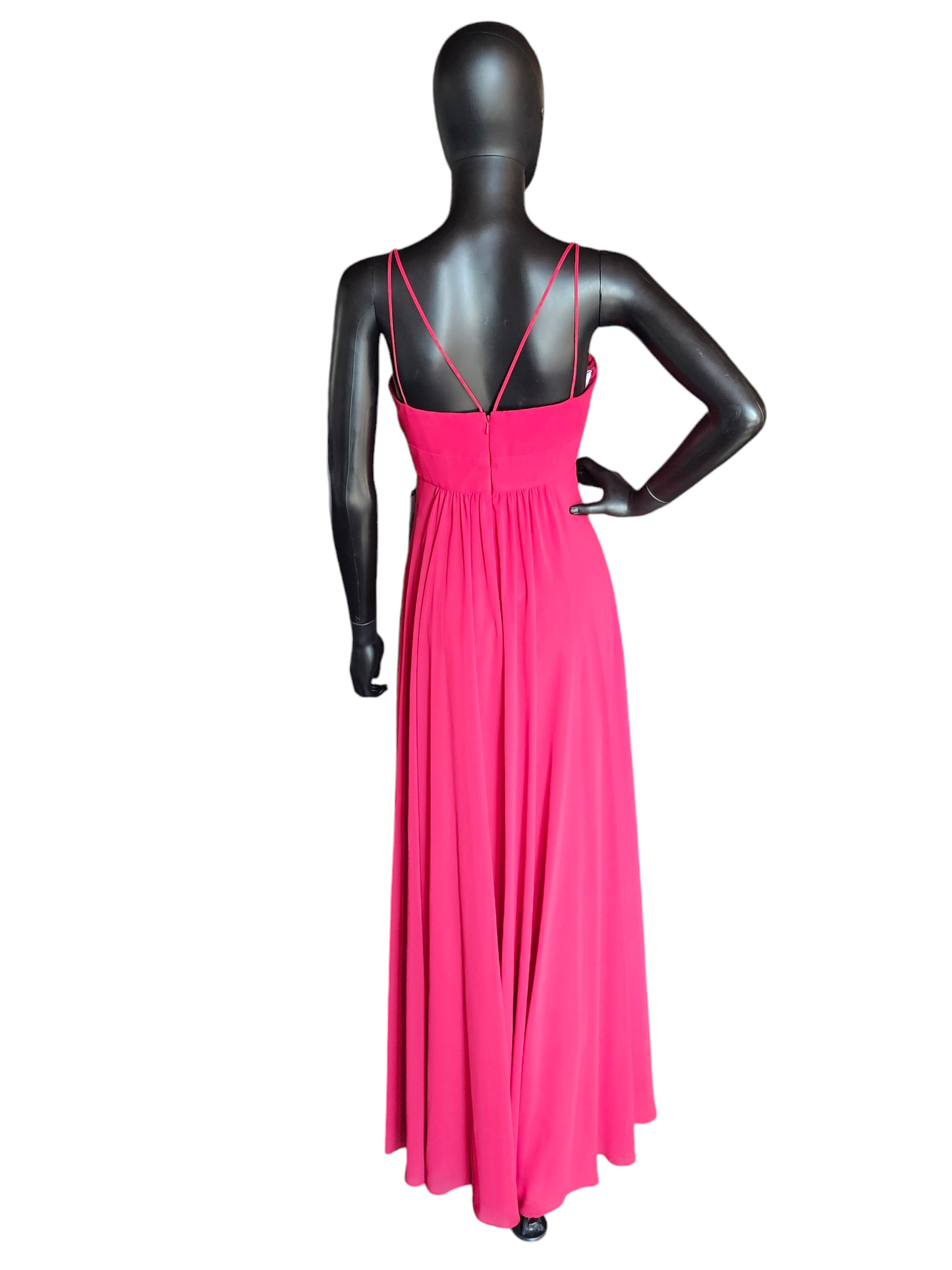 Red Chiffon Beaded Empire Waist Dress - Davids Bridal