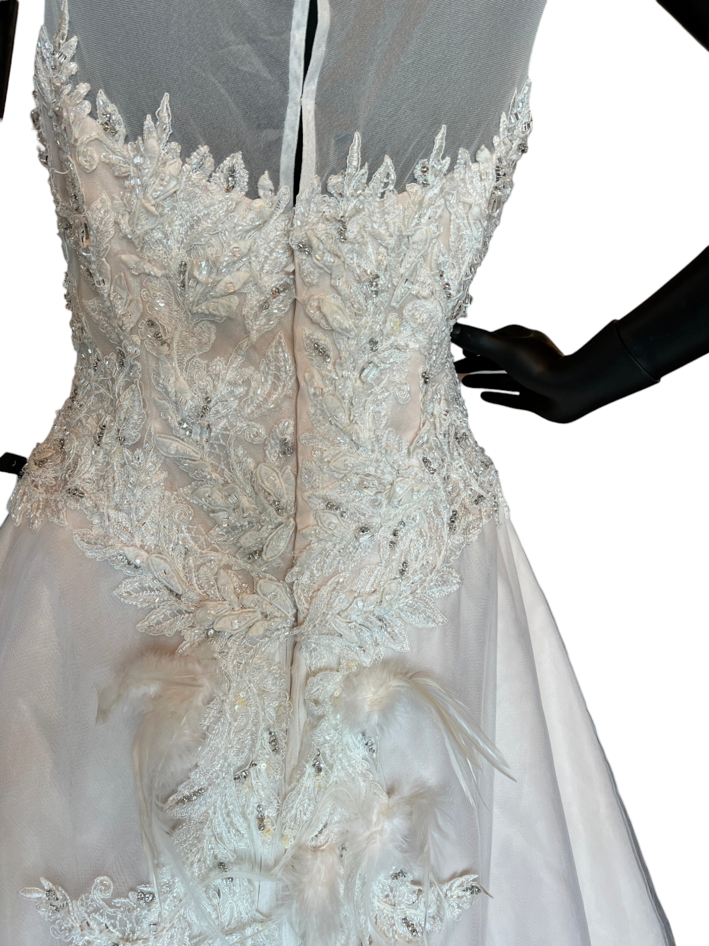 Ysa Makino Blush Illusion Neckline Wedding Gown