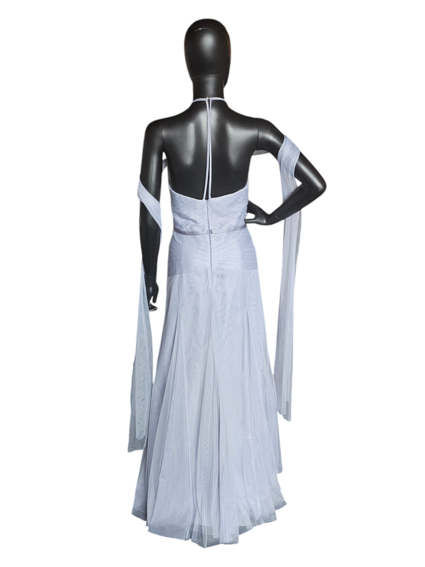 Soft Blue Tulle Sweetheart Fit and Flare Formal Gown - WHITE by Vera Wang