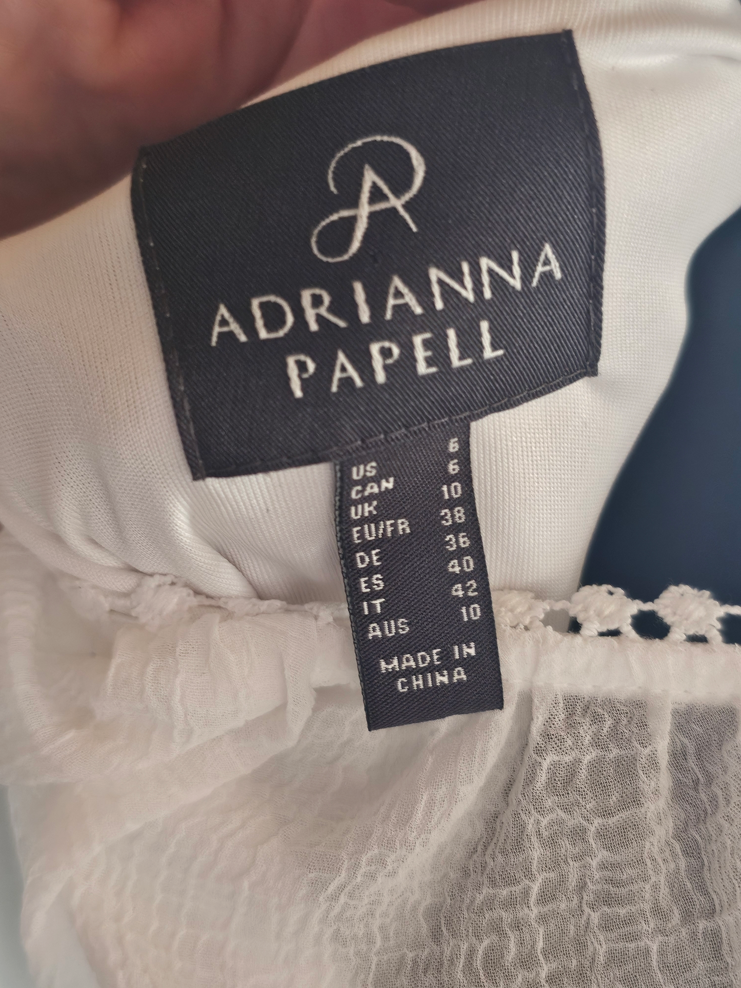 White Peasant Dress - Adrianna Papell
