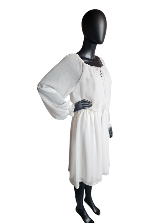 White Peasant Dress - Adrianna Papell