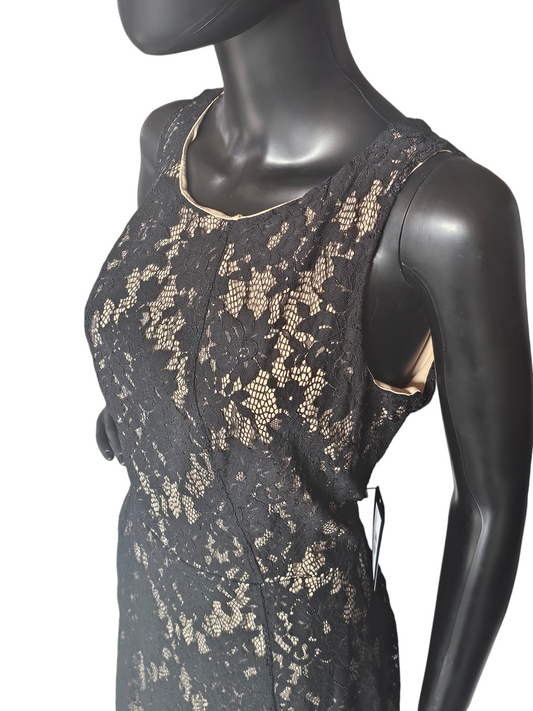 Black Lace/Nude Sleeveless Cocktail Dress - Apt 9
