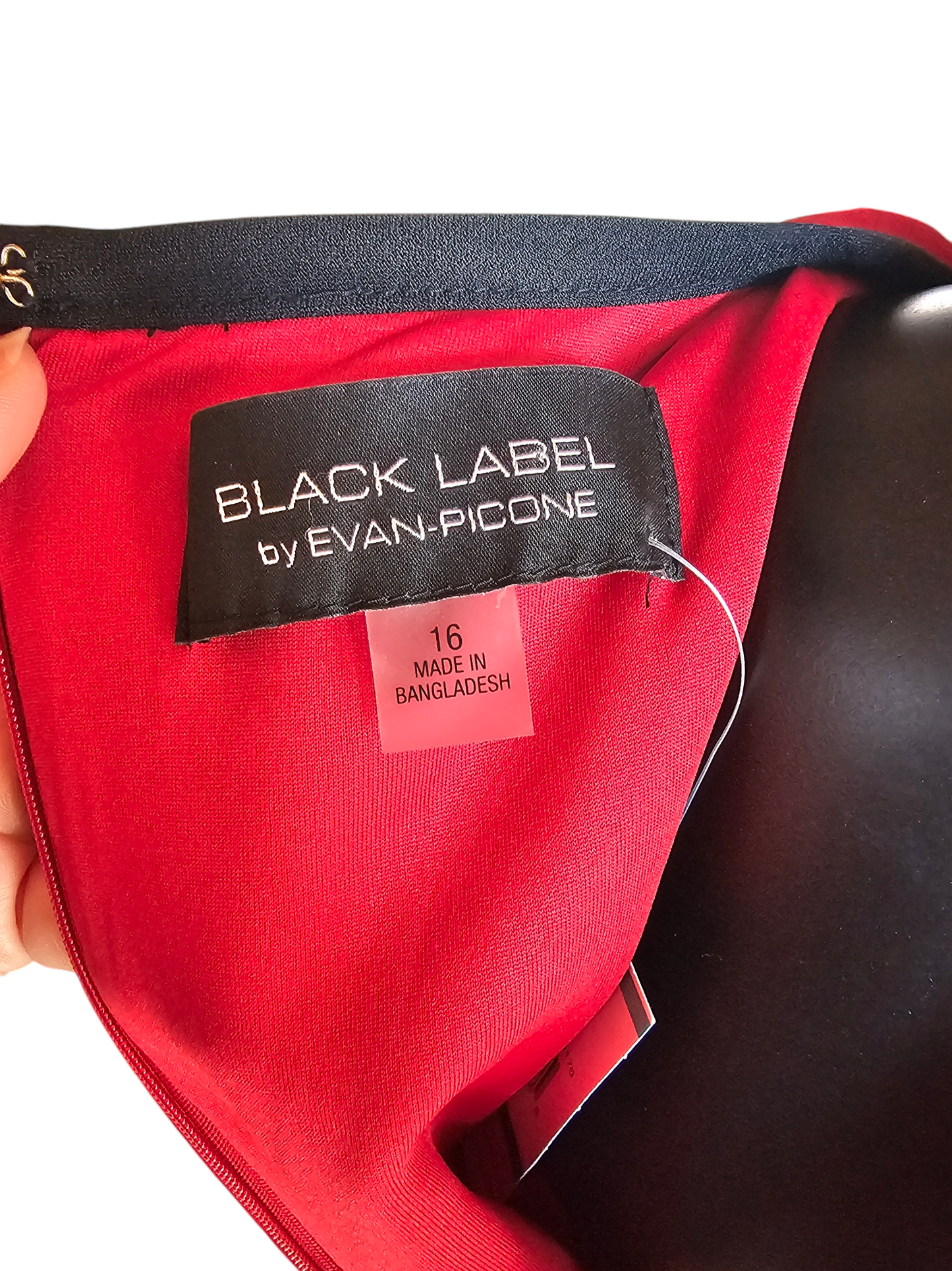 Red/Black Piping Mid Length Sheath Dress - Black Label by Evan Picone NWT