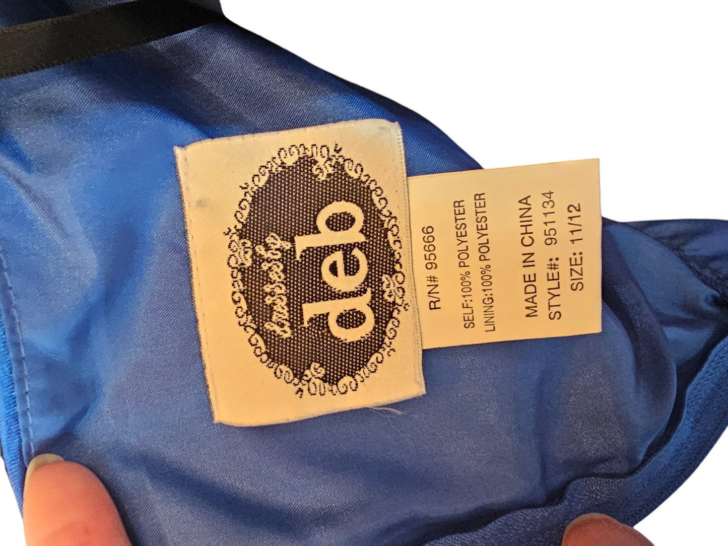 Blue Floral Tulle Overlay Formal Dress - Vintage Deb