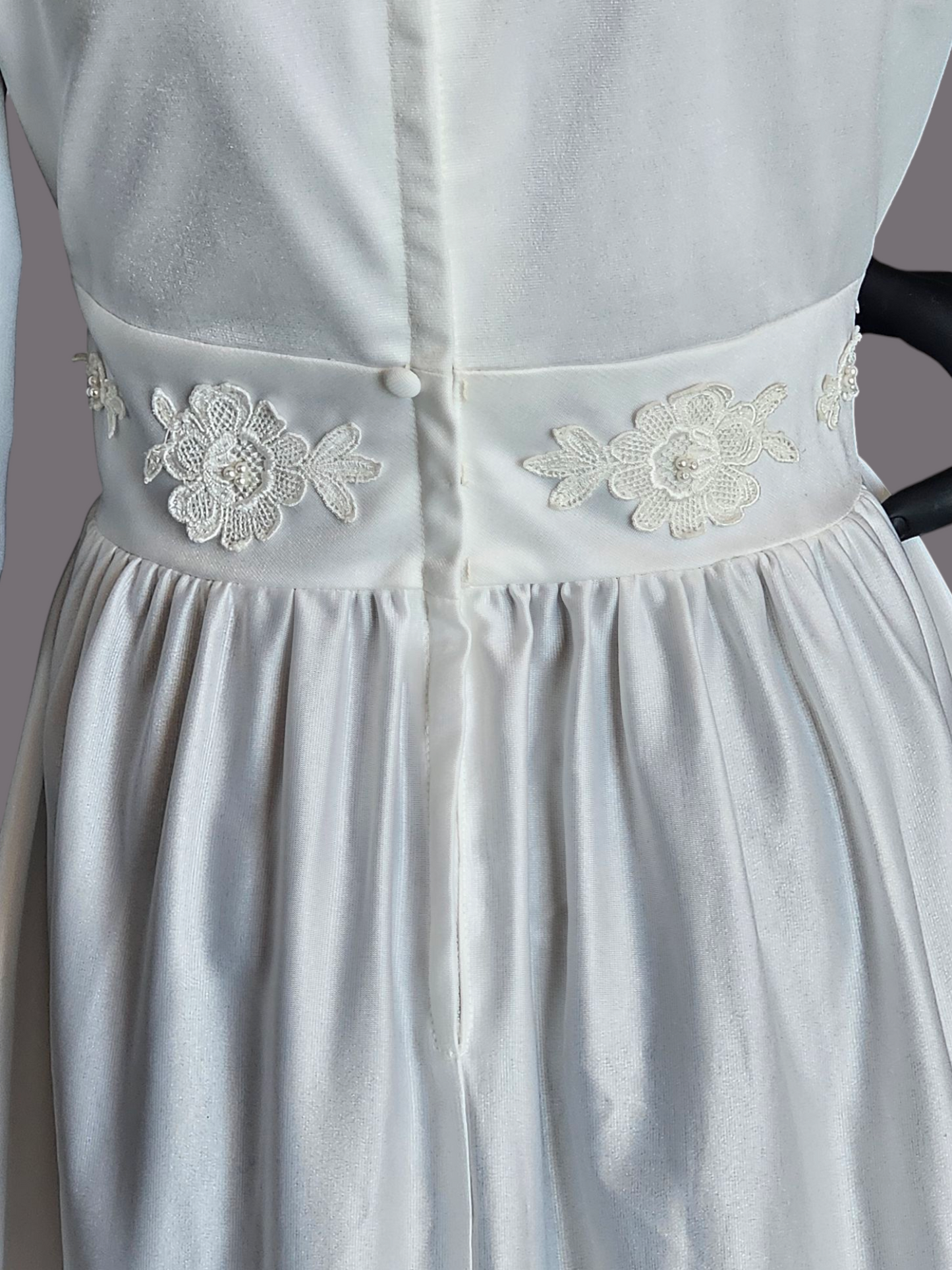 Vintage 70's White Long Sleeve Wedding Gown