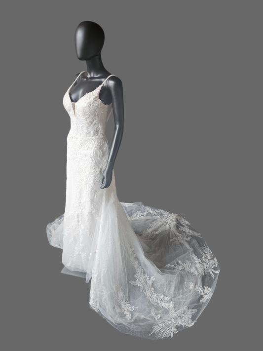 Full Beaded Glitter Layer Fit/Flare Wedding Gown - Private Label