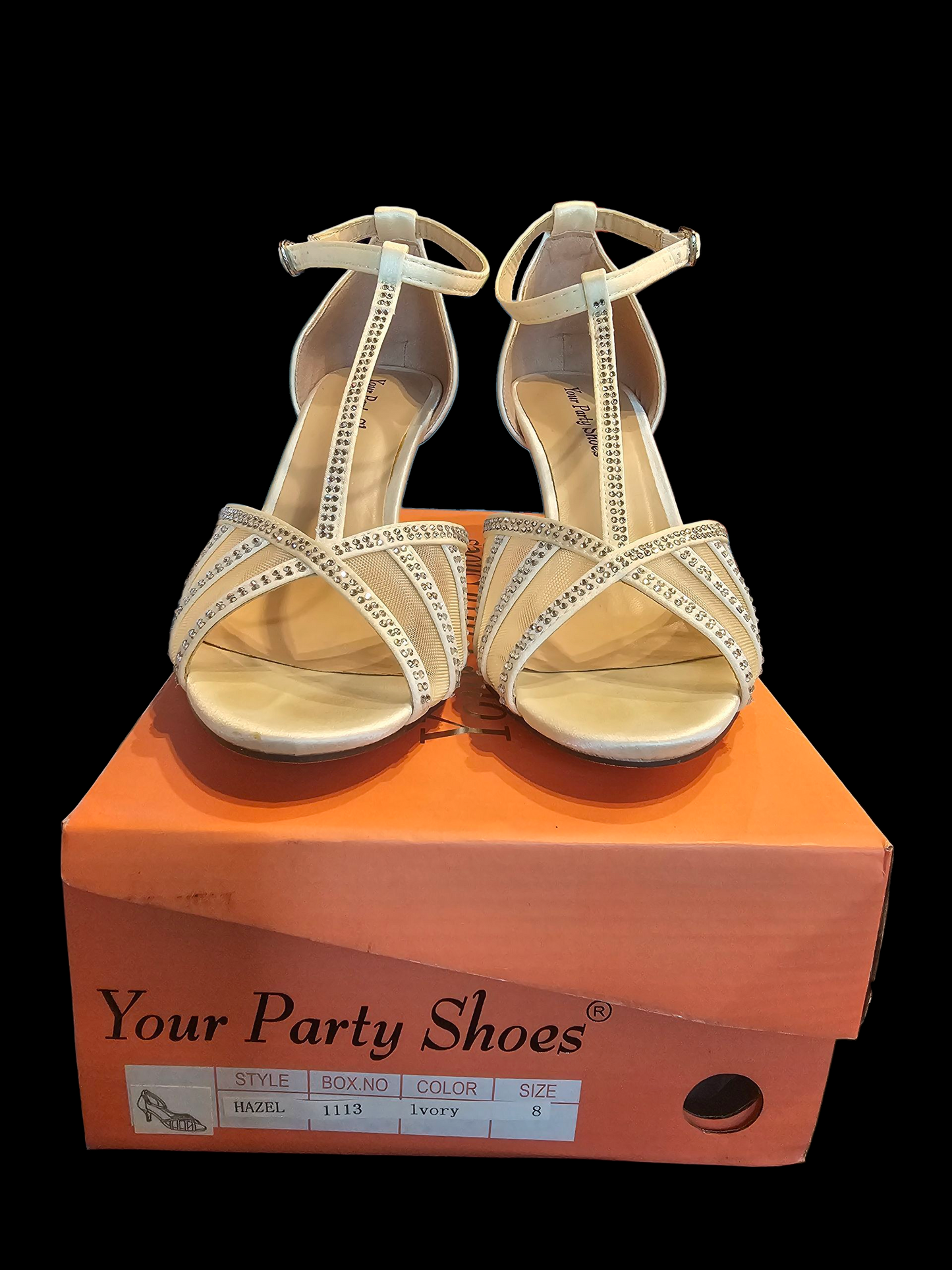 Hazel T-Strap Sparkle Peep Toe Shoe - NEW