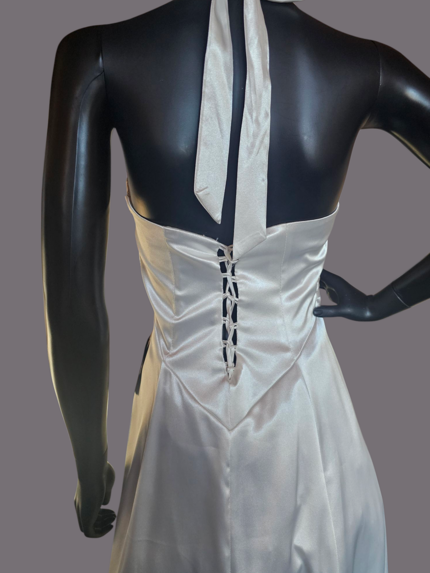 Juju & Christine Silk Satin Short Wedding Gown