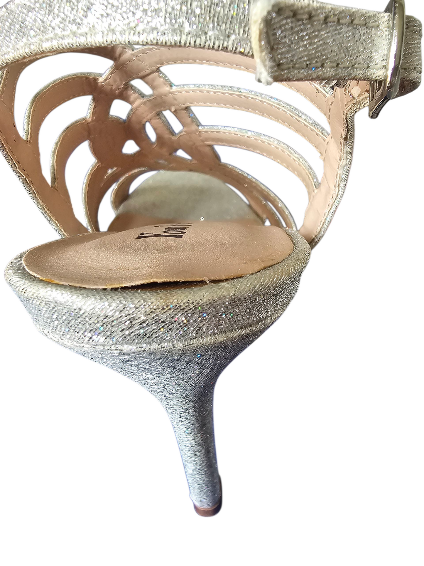Silver/Iri Crystal Strappy Sandal